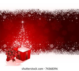 Open magic Gift box, illustration
