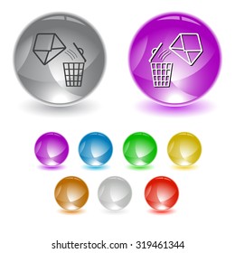 open mail with bin. Vector interface element.