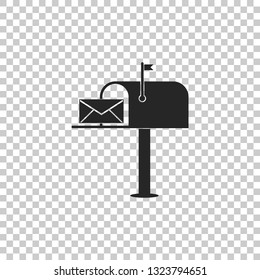 Open mail box with an envelope icon isolated on transparent background. Flat design. Vector Illustration