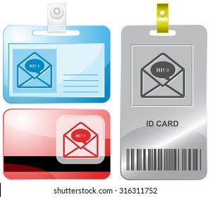 correo abierto con chat. Tarjetas vectoriales.