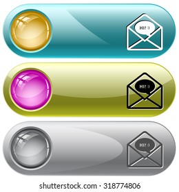 open mail with chat. Vector internet buttons.