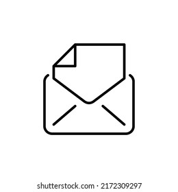 open mail editable stroke icon, Smart stroke icon