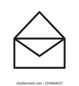 open mail envelope courier message vector illustration thick line