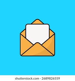 Open mail envelope icon. Message or email symbol in flat design