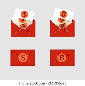 open mail envelope icon set with marker new message
 isolated on grey background. Render email notification
 with letters, check mark, paper plane and magnifying glass.
 realistic vector