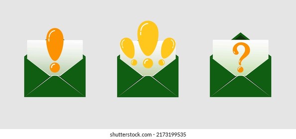 open mail envelope icon set with marker new message
 isolated on grey background. Render email notification
 with letters, check mark, paper plane and magnifying glass.
 realistic vector