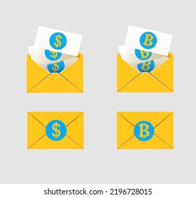 open mail envelope icon set with marker new message
 isolated on grey background. Render email notification
 with letters, check mark, paper plane and magnifying glass.
 realistic vector
