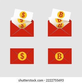 open mail envelope icon set with marker new message
 isolated on grey background. Render email notification
 with letters, check mark, paper plane and magnifying glass.
 realistic vector