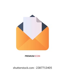 open mail envelope icon simple flat vector illustration