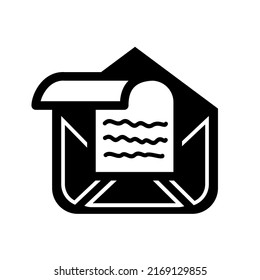 Open mail envelope. Stationery detilaed simple style logo icon vector illustration isolated.