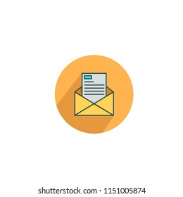 Open mail flat line icon