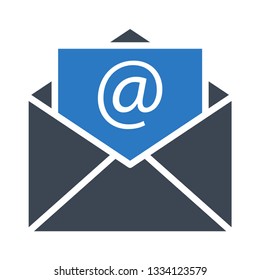 open mail glyph double color