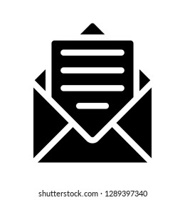 open mail glyph icon