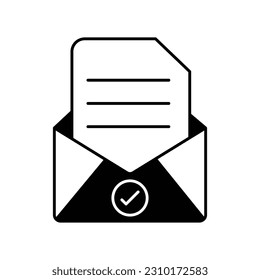 Abrir el icono del vector de glifos de correo que puede editar o modificar fácilmente

