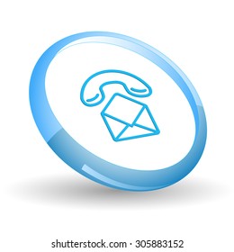 open mail with handset. Vector icon.