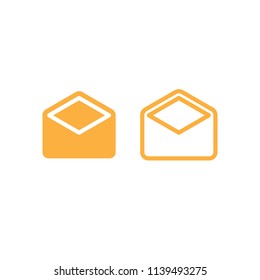 Open Mail Icon Flat Design