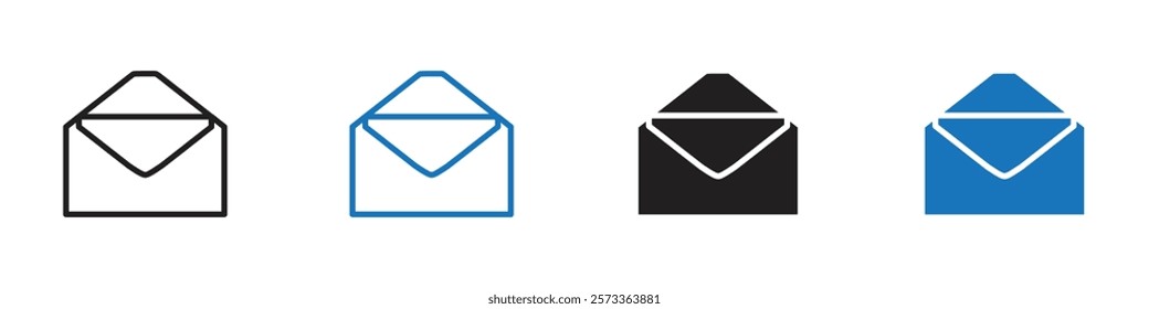 Open mail icon Flat line symbol