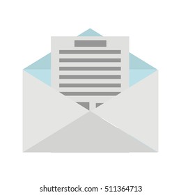 Open mail icon. Flat vector stock illustration