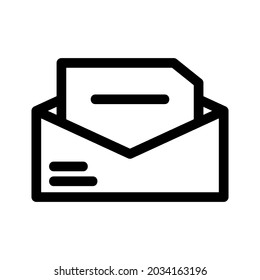icono de correo abierto o logotipo símbolo de signo aislado ilustración vectorial - iconos vectoriales de estilo negro de alta calidad
