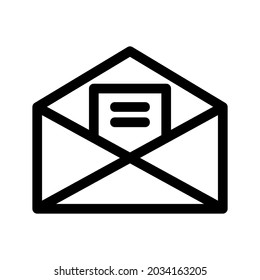 open mail icon or logo isolated sign symbol vector illustration - high quality black style vector icons
