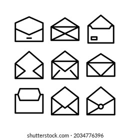 open mail icon or logo isolated sign symbol vector illustration - Collection of high quality black style vector icons
