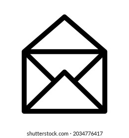 open mail icon or logo isolated sign symbol vector illustration - high quality black style vector icons
