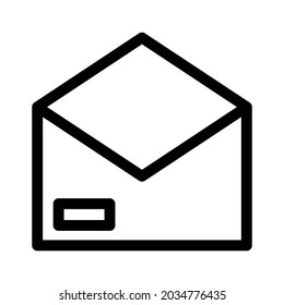 icono de correo abierto o logotipo símbolo de signo aislado ilustración vectorial - iconos vectoriales de estilo negro de alta calidad
