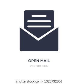 open mail icon on white background. Simple element illustration from UI concept. open mail sign icon symbol design.