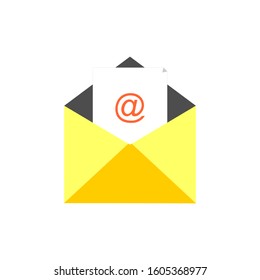 Open mail icon. One of set web icons