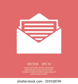 Open mail icon. One of set web icons
