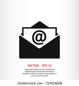 Open mail icon. One of set web icons