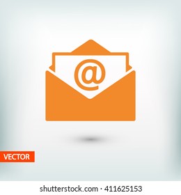 Open mail icon. One of set web icons