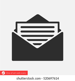 Open mail icon. One of set web icons