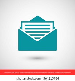 Open mail icon. One of set web icons