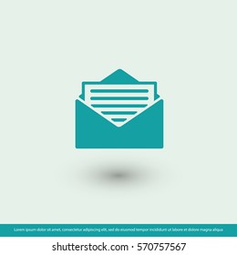 Open mail icon. One of set web icons