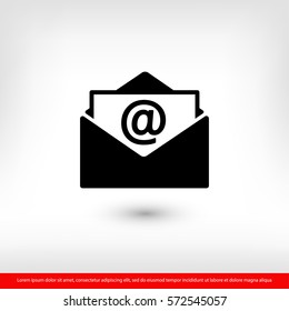 Open mail icon. One of set web icons