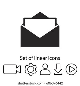 Open mail icon. One of set web icons
