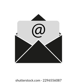 Open mail icon. Vector illustration. stock image.