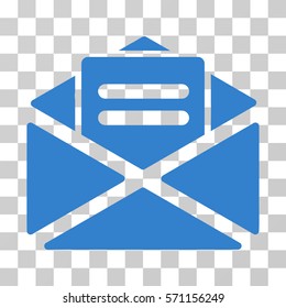 Open Mail icon. Vector illustration style is flat iconic symbol, cobalt color, transparent background. Designed for web and software interfaces.