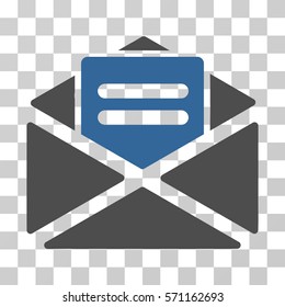Open Mail icon. Vector illustration style is flat iconic bicolor symbol, cobalt and gray colors, transparent background. Designed for web and software interfaces.
