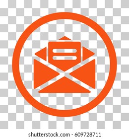 Open Mail icon. Vector illustration style is flat iconic symbol, orange color, transparent background. Designed for web and software interfaces.