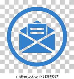 Open Mail icon. Vector illustration style is flat iconic symbol, cobalt color, transparent background. Designed for web and software interfaces.