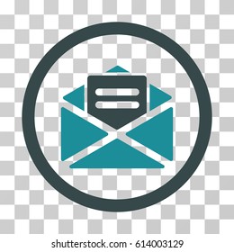 Open Mail icon. Vector illustration style is flat iconic bicolor symbol, soft blue colors, transparent background. Designed for web and software interfaces.