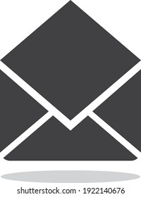 open mail icon vector isolate