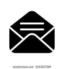 Ilustración de diseño de símbolo de Vector de ícono de correo abierto