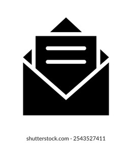 Ilustração de design de símbolo de vetor de ícone de e-mail aberto