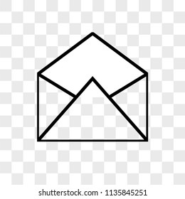 Open mail interface vector icon on transparent background, Open mail interface icon