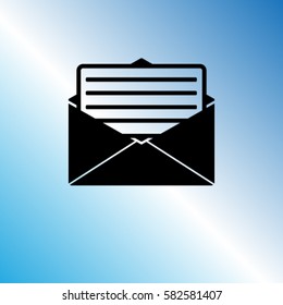 Open mail letter icon, vector illustration