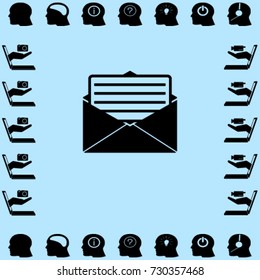 Open mail letter icon, vector illustration