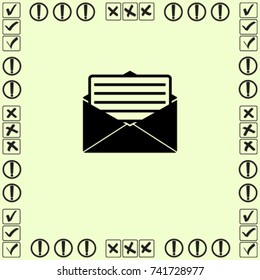 Open mail letter icon, vector illustration